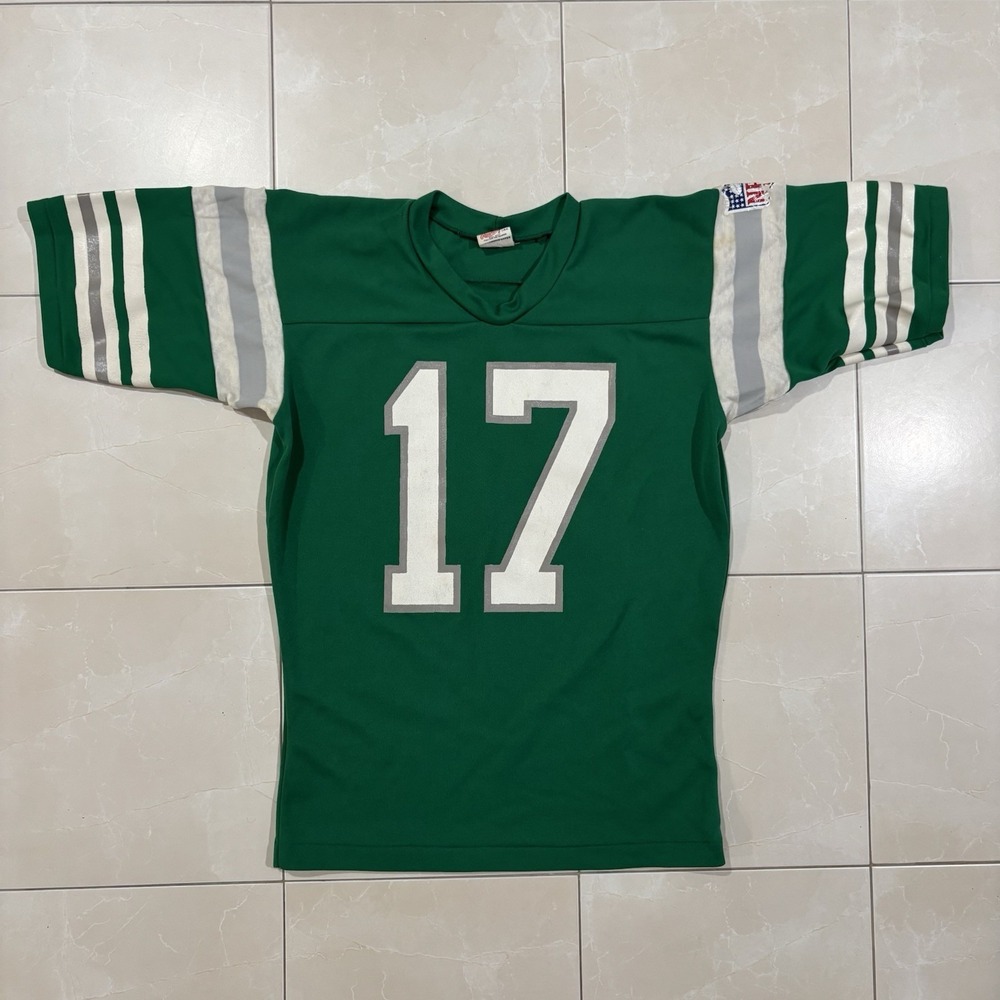 Philadelphia Eagles 1970s-80s Vintage Carmichael Jersey 17 NFL Rawlings S 34-36